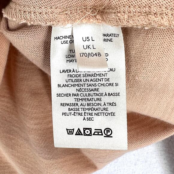 FREE PEOPLE WE THE FREE Baja Stripe Long Sleeve Crop Tee Womens Large Prosecco - Picture 12 of 15